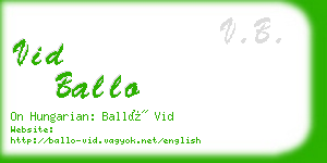 vid ballo business card
